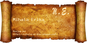 Mihala Erika névjegykártya
